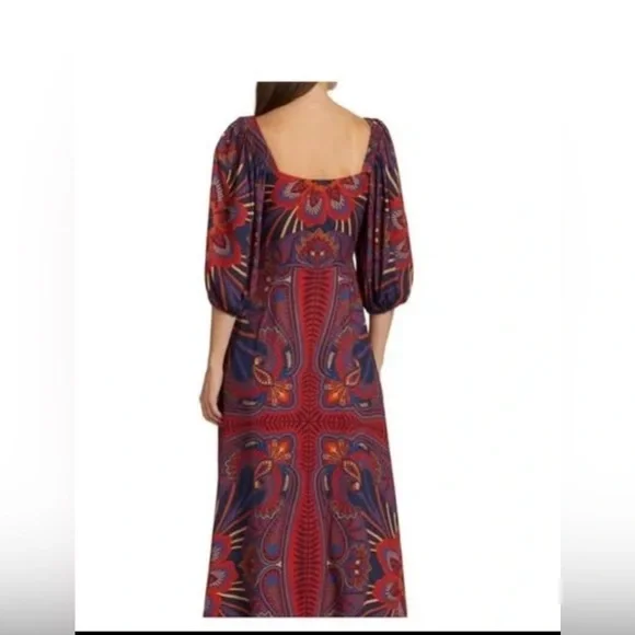 FARM Rio Red and Blue Midi Dress - Picture 3 of 8